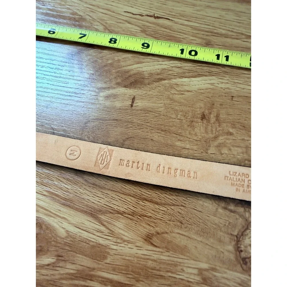 Martin Dingman Lizard Grain Italian Calfskin Belt Handmade Brown Medium